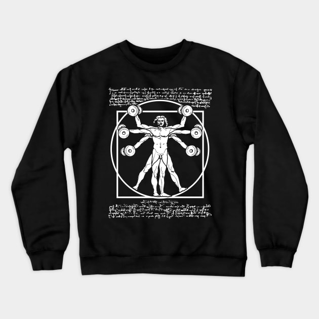 VITRUVIAN MAN BODYBUILDER, LEONARDO DA VINCI PARODY, Crewneck Sweatshirt by ShirtFace